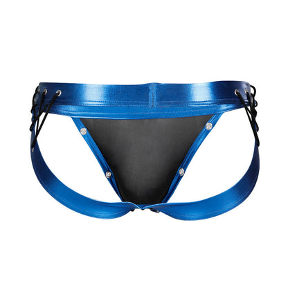 Cut4Men - Jockstrap Desire Blue Leatherette L