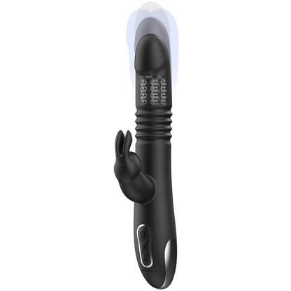 Experience intense G-spot pleasure with the Black Silver G-Spot Stimulating Vibe. Up & Down motion, clitoral stimulation, rotating pearls, USB rechargeable, and Watchme-compatible.4