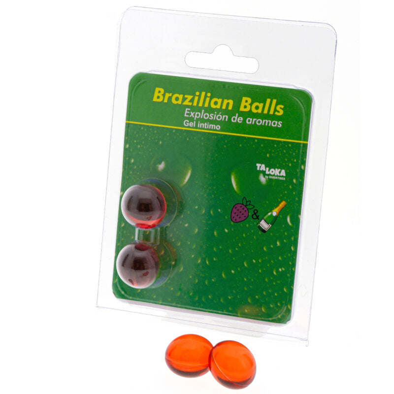 Taloka - 2 Brazilian Balls Strawberries & Champagne Intimate Gel