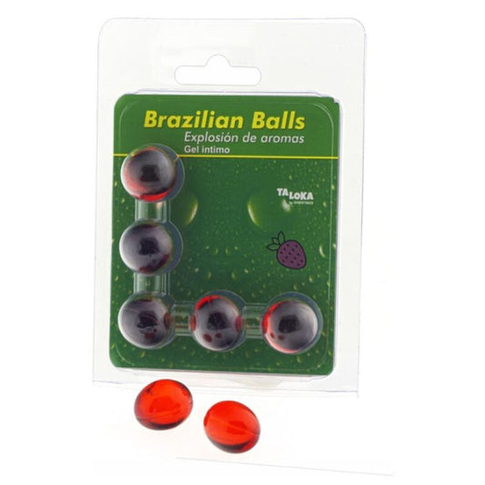 Taloka - 5 Brazilian Balls Strawberry Intimate Gel