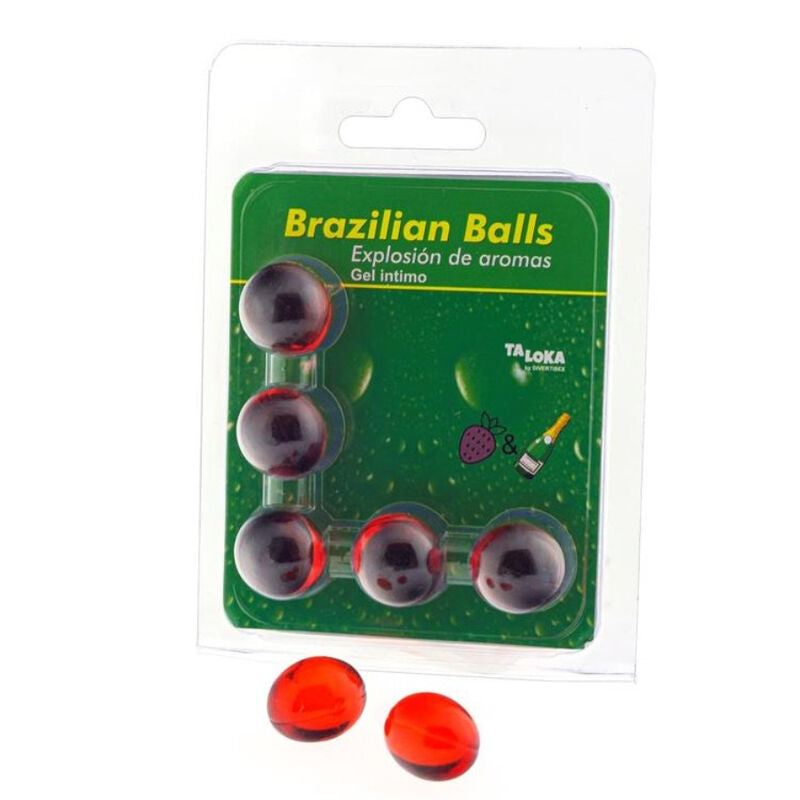 Taloka - 5 Brazilian Balls Strawberries & Champagne Intimate Gel