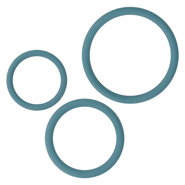 Ohmama - 3 Rings Set For Penis & Testicles - Blue