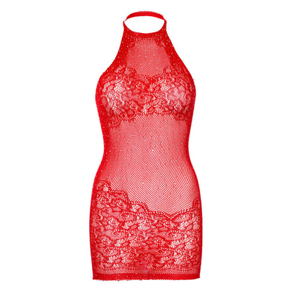 Leg Avenue - Rhinestone Halter Mini Dress One Size - Red