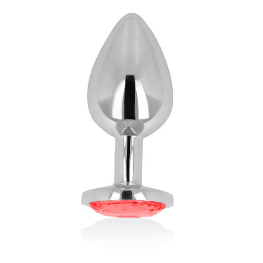 Ohmama - Anal Plug With Red Crystal 7 Cm