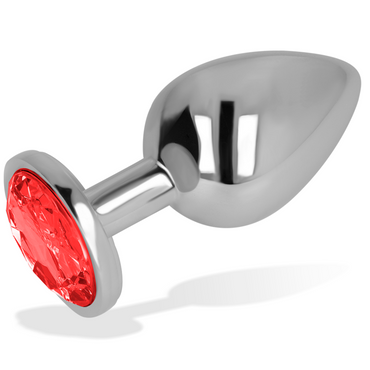 Ohmama - Anal Plug With Red Crystal 9 Cm