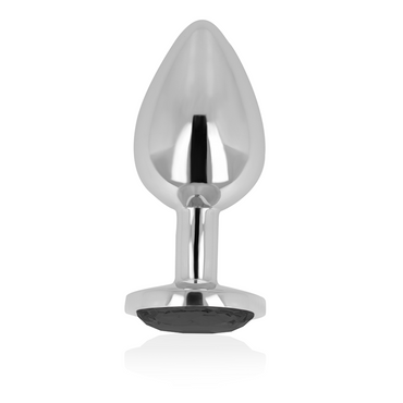 Ohmama - Anal Plug With Black Crystal 9 Cm