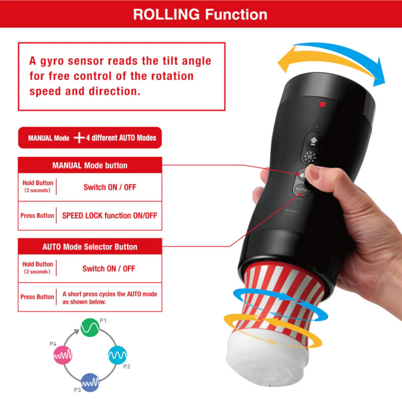 Tenga - Vacuum Gyro Roller Suction & Rotation