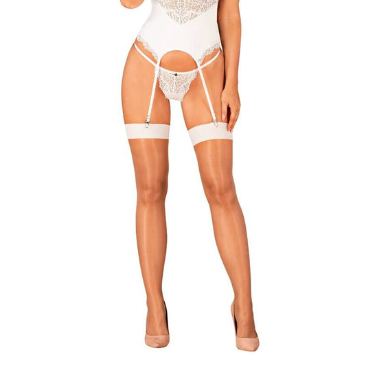 Obsessive - S814 Stockings White S/M