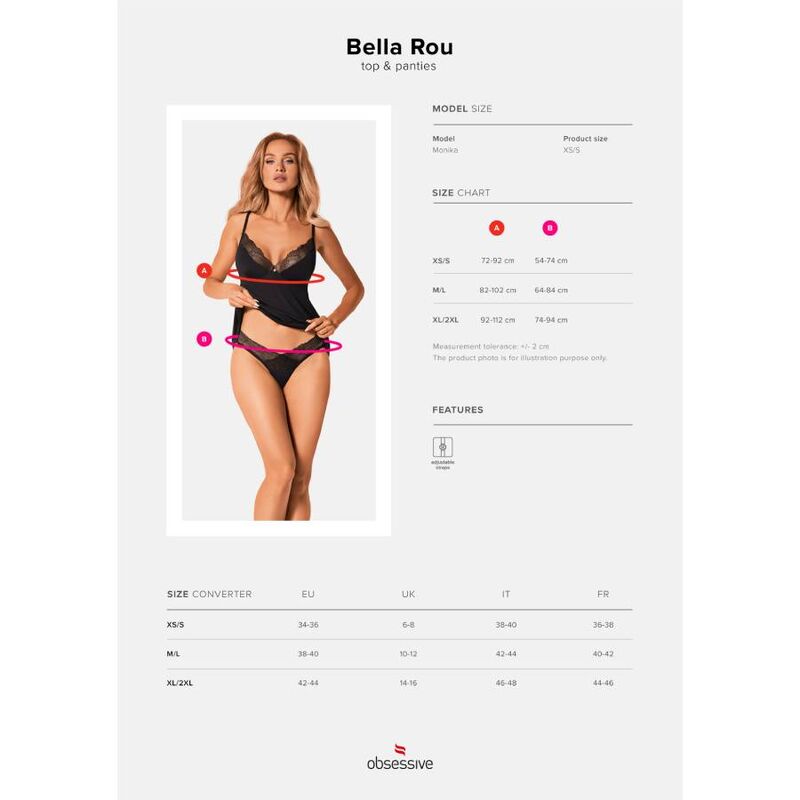 Obsessive - Bella Rou Top & Panties Xs/S