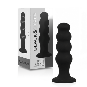 Black&Silver - Scott Premium Silicone Anal Plug Black