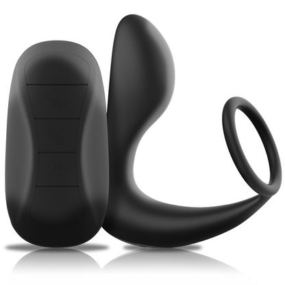 Black&Silver - Remote Control Anal Massager Rechargeable Silicone Black