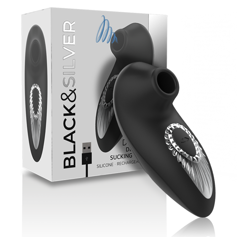 Black&Silver - Drake Deluxe Sucking Vibe Rechargeable Silicone Black