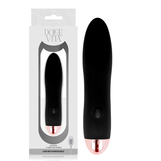 Dolce Vita - Rechargeable Vibrator Four Black 7 Speeds