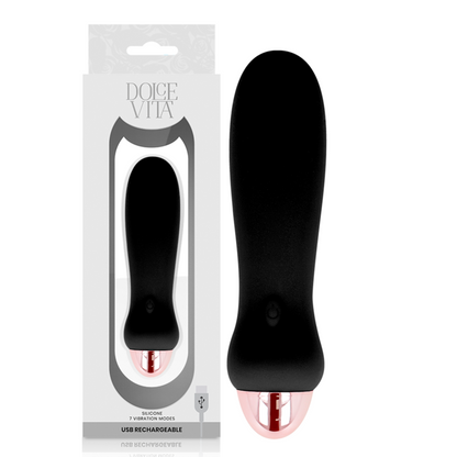 Dolce Vita - Rechargeable Vibrator Five Black 7 Speeds