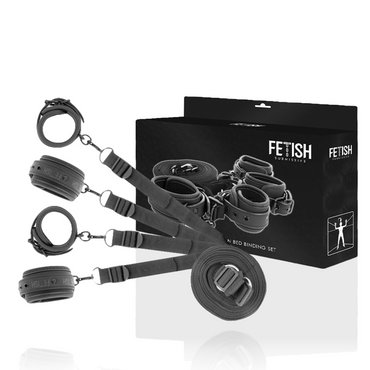 FETISH SUBMISSIVE - Set – Handcuffs and Adjustable Bed Straps with Neopr