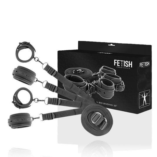 Fetish Submissive - Set Of Handcuffs And Ties With Noprene Lining