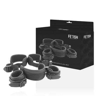 FETISH SUBMISSIVE - Adjustable Restraint Set with Neoprene Lined Handcuf