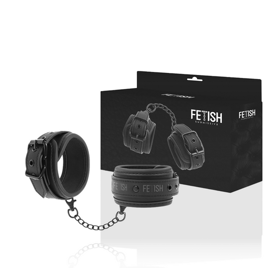 Fetish Submissive - Vegan Leather Handcuffs With Noprene Lining