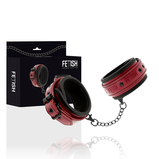 Fetish Submissive Dark Room - Vegan Leather Handcuffs With Neoprene Lining