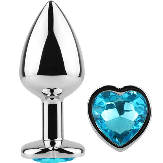 Secretplay - Metal Butt Plug Blue Heart Small Size 7 Cm