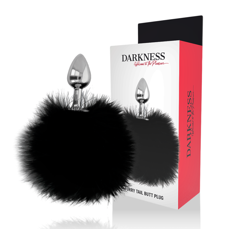 Darkness - Extra Anal Buttplug With Tail Black 7 Cm