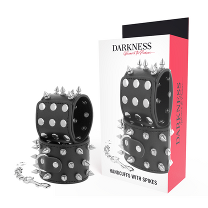 Darkness - Skulls And Bones Black Spiked Handcuffs