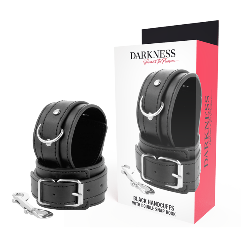 Darkness - Black Adjustable Handcuffs With Double Reinforcement Tape