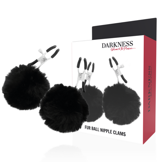 Darkness - Nipple Clamps With Pom Poms 1