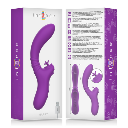 Intense - Harry Flexible Vibrator With Purple Tongue