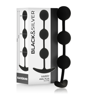 Experience safe and sensual anal play with the Black Silver Anal Rosary Three Spheres. Made from body-safe silicone, flexible, waterproof, and perfect for beginners.1