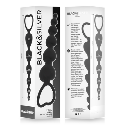 Black&Silver - Mila Anal Chain Of Hearts 18 Cm