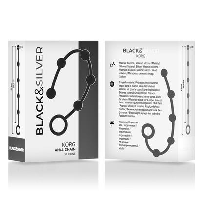 Black&Silver - Korg Anal Rosary Silicone Initiation 21 Cm