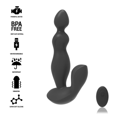 BLACK&SILVER - DelighToys Black&Silver Cora Anal Plug Silicone with Remote Control