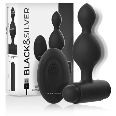 Black&Silver - Tucker Small Silicone Anal Plug Remote Control