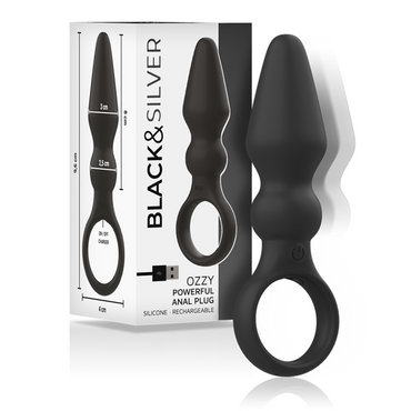 Black&Silver - Ozzy Powerful Silicone Anal Plug