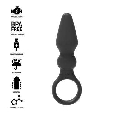 BLACK&SILVER - DelighToys Black&Silver Ozzy Silicone Anal Plug