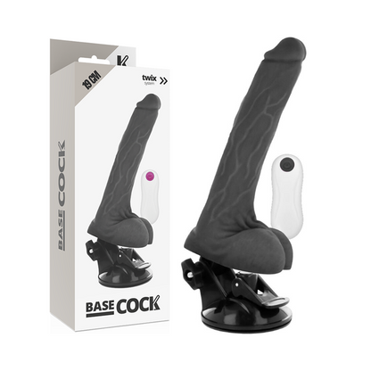 Basecock - Realistic Vibrator Remote Control Black 19 Cm -O- 4 Cm