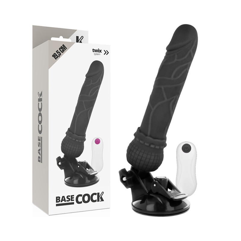 Basecock - Realistic Vibrator Remote Control Black 19.5 Cm -O- 4 Cm