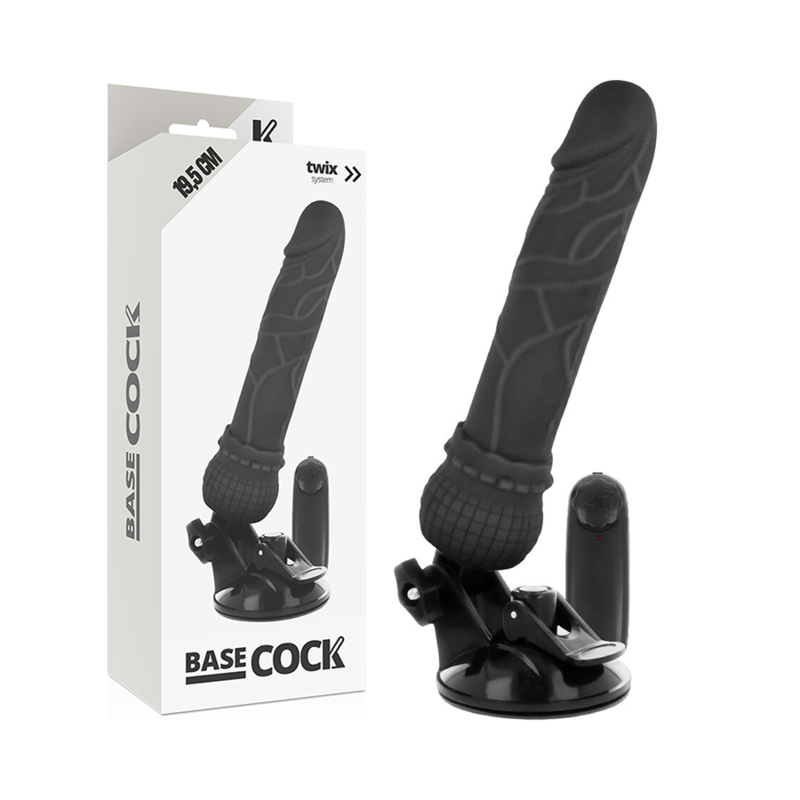 Basecock - Realistic Vibrator Remote Control Black 19.5 Cm -O- 4 Cm