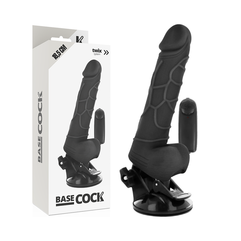 Basecock - Realistic Vibrator Remote Control Black 18.5 Cm -O- 4Cm