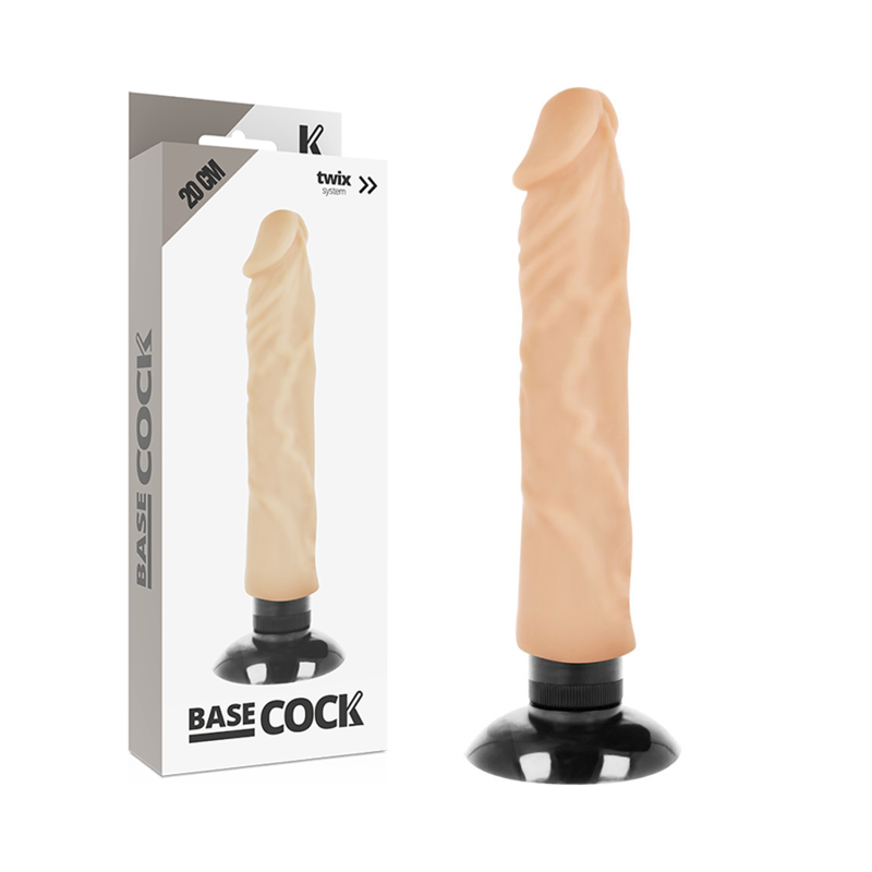 Basecock - Realistic Vibrator 2-1 Flesh 20 Cm -O- 4 Cm