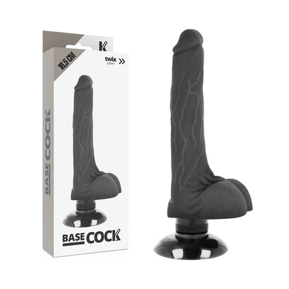 Basecock - Realistic Vibrator 2-1 Black 18.5 Cm -O- 4 Cm