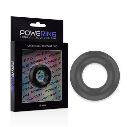 Powering - Super Flexible And Resistant Penis Ring 3.8Cm Pr04 Black