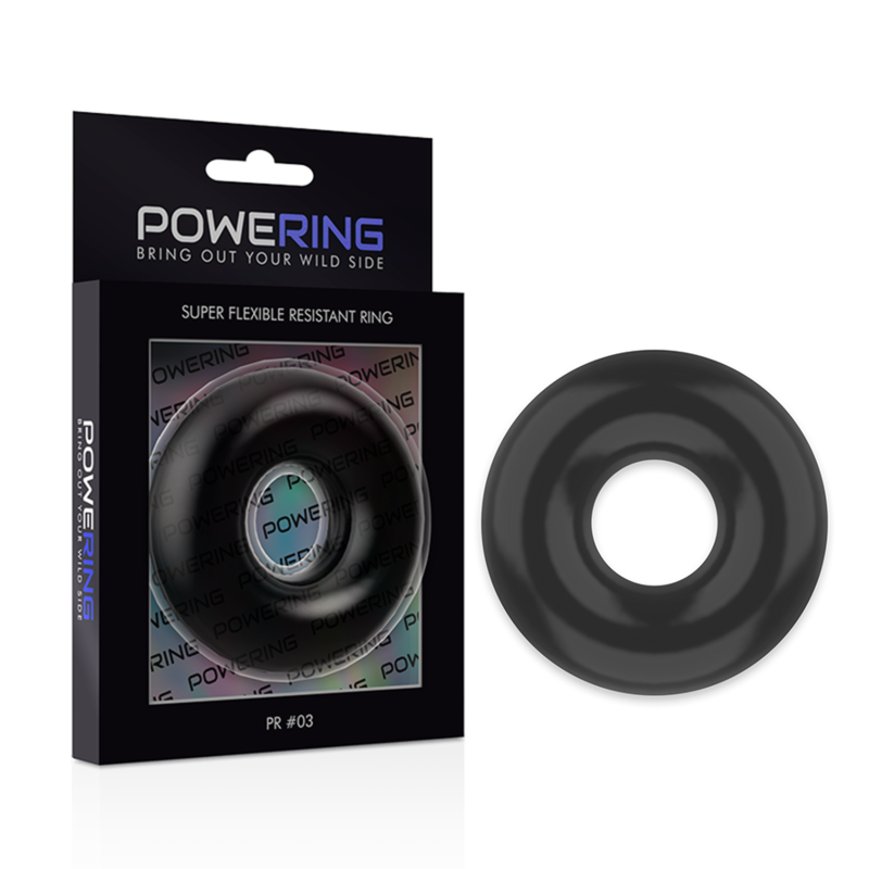 Powering - Super Flexible And Resistant Penis Ring 5Cm Pr03 Black