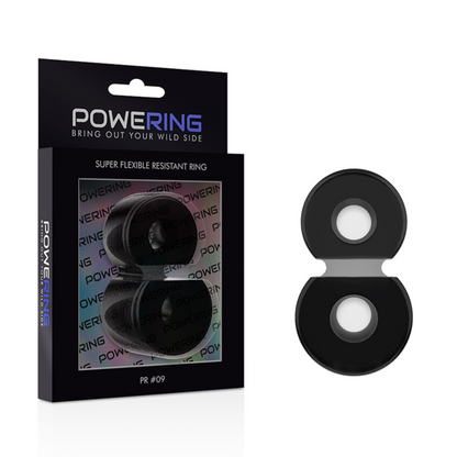 Powering - Super Flexible And Resistant Double Penis Ring Pr09 Black