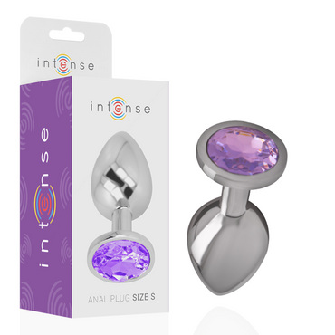 Intense - Aluminum Metal Anal Plug With Violet Crystal Size L