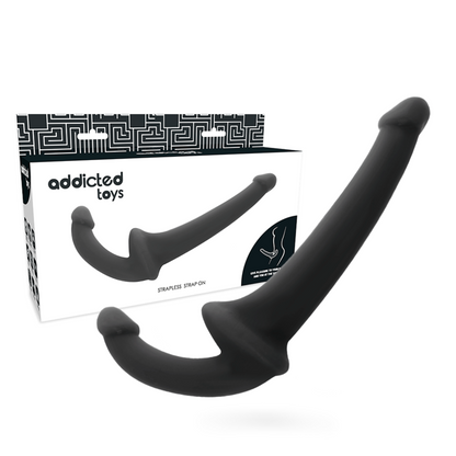 Enjoy intimate connection with the strapless Addicted Toys Dildo Rna S Without Subjection Black. G-spot and partner stimulation in a body-safe, flexible design.