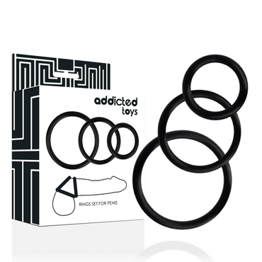 Addicted Toys - Rings Set For Penis Black