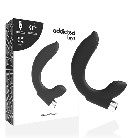 Discover intense male pleasure with Addicted Toys Prostatic Massager Vibrator. USB rechargeable, waterproof, and made of medical-grade silicone for safe and thrilling play.1