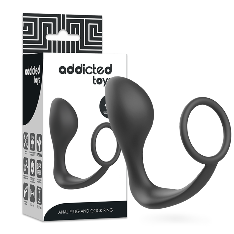 Addicted Toys - Anal Plug Black Silicone Ring